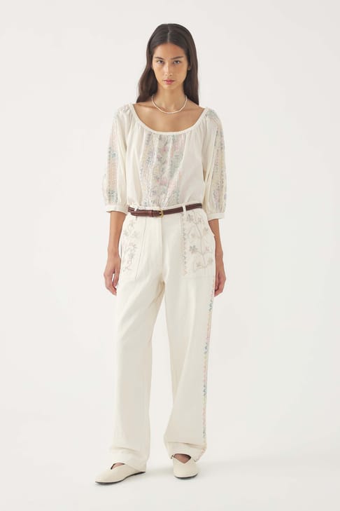 Antikbatik Blusa ricamata Alex