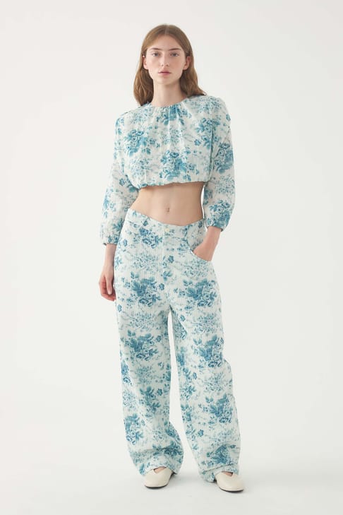Antikbatik Crop top Cinz
