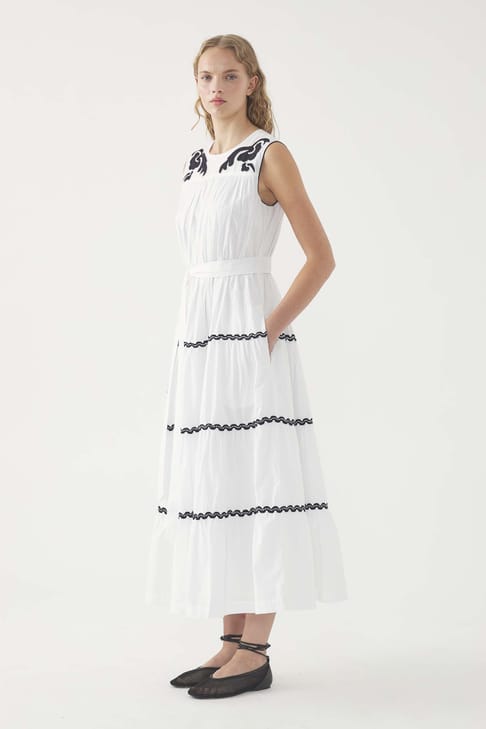 Antikbatik Robe longue brodée Dalli