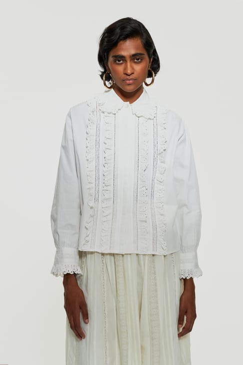 Antikbatik Diane ruffled blouse