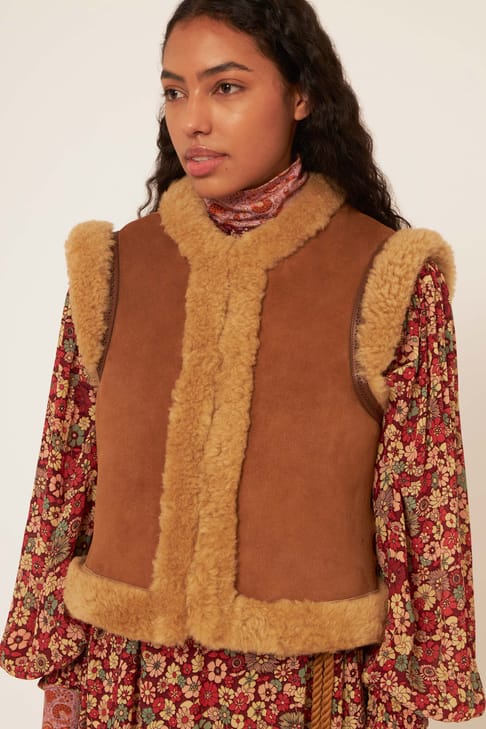 Antikbatik Gilet in shearling Dimera