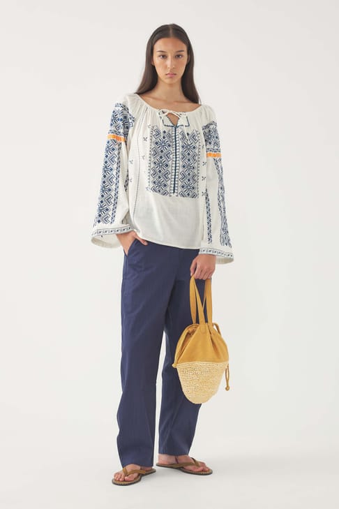 Antikbatik Blouse brodée Edna