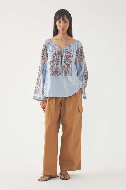 Antikbatik Blouse brodée Edna
