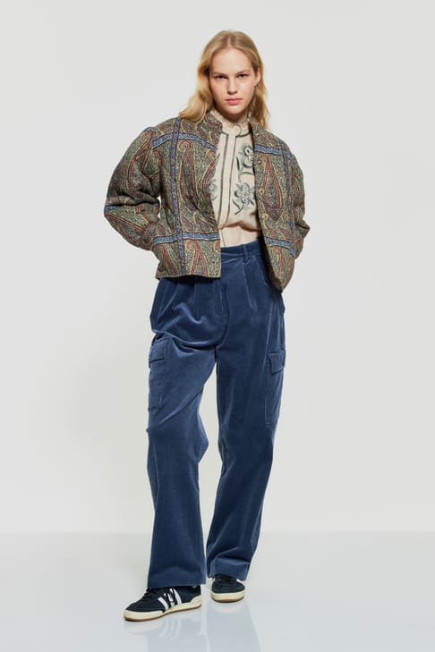 Antikbatik Veste matelassée imprimée Hida