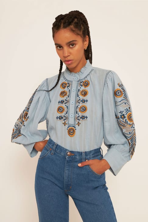 Antikbatik Blusa ricamata Igor