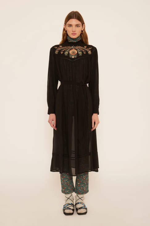 Antikbatik Vestido largo bordado Igor