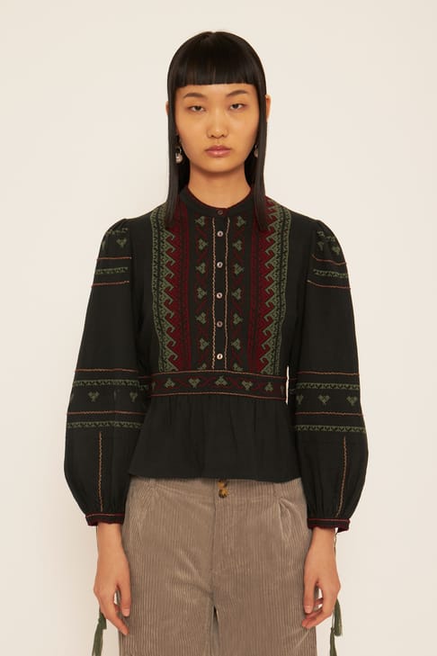 Antikbatik Blusa bordada Lyna
