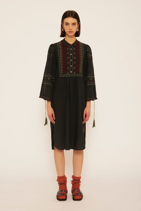 Antikbatik Vestido bordado Lyna