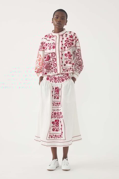 Antikbatik Blouse brodée Mamie