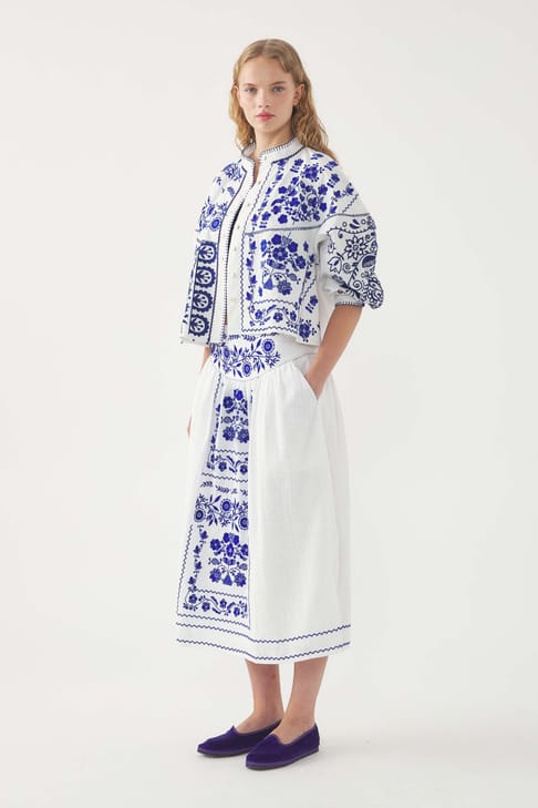 Antikbatik Jupe brodée Mamie