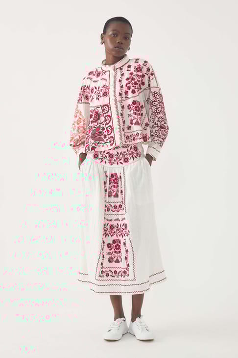 Antikbatik Jupe brodée Mamie