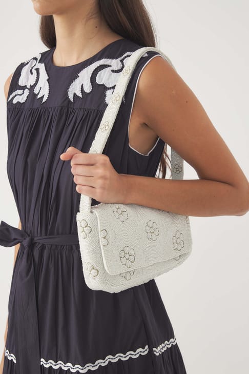 Antikbatik Embroidered Baguette Bag Marguerite