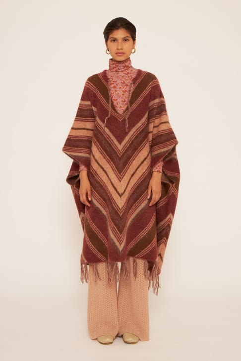 Antikbatik Poncho en mohair Maya