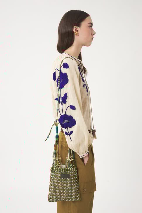 Antikbatik Hand-braided leather bag Meryl