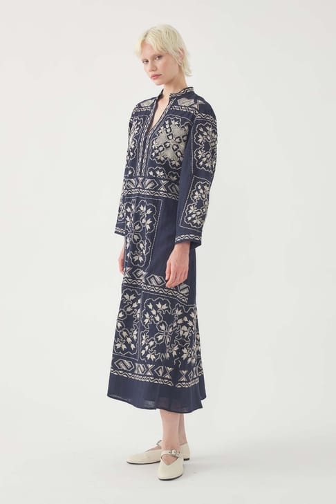 Antikbatik Embroidered Maxi Dress Milos