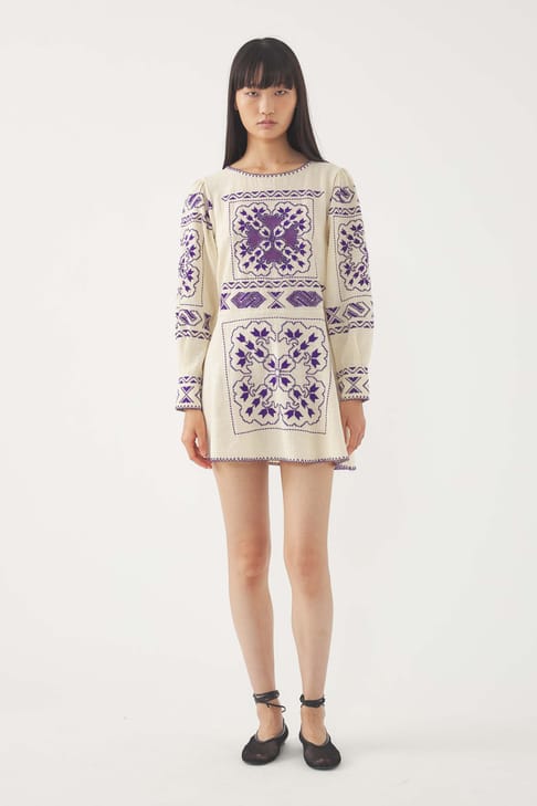 Antikbatik Embroidered Maxi Dress Milos