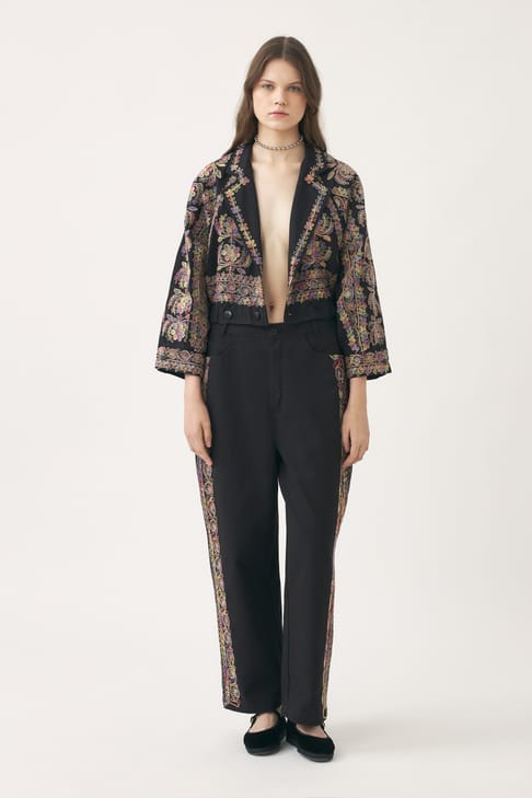 Antikbatik Hand-embroidered trousers Neil