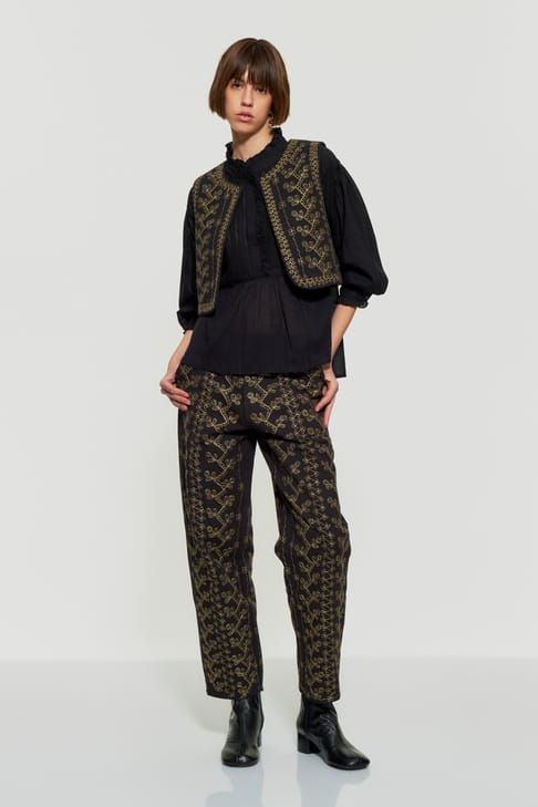 Antikbatik Pantalon brodé Oriane