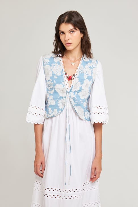 Antikbatik Chaleco estampado Peony