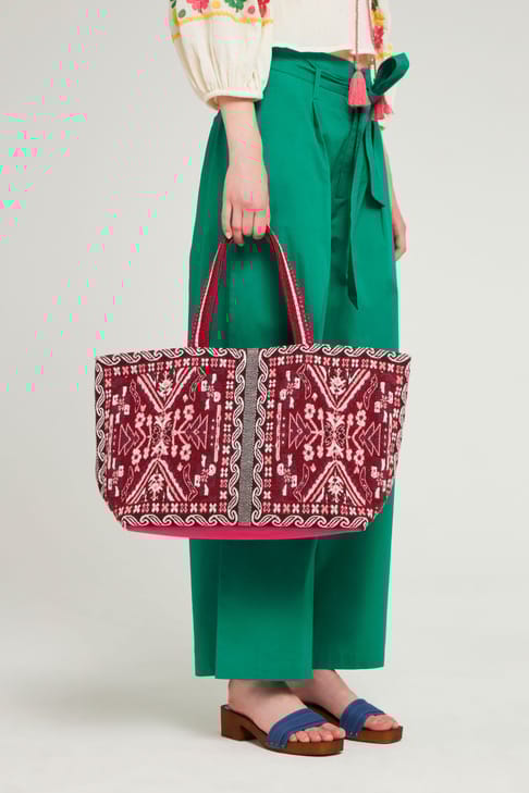 Antikbatik Bolso estilo capazo tejido Pina