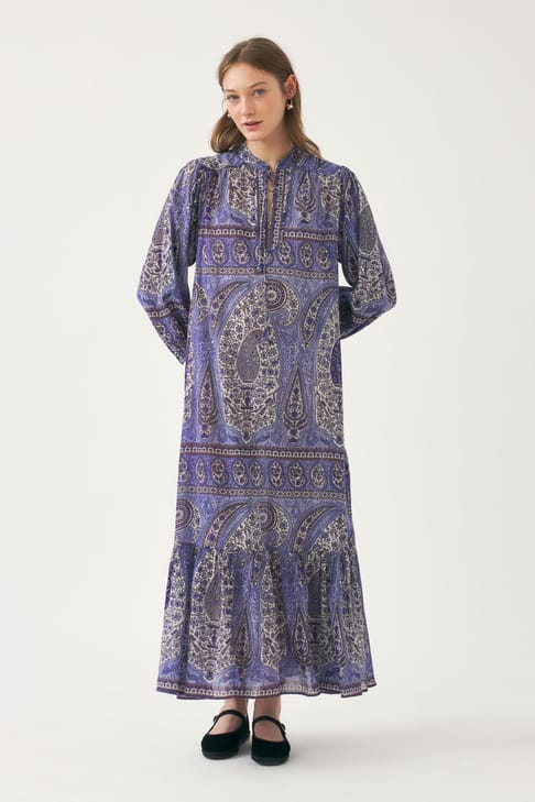 Antikbatik Robe longue imprimée Tajar