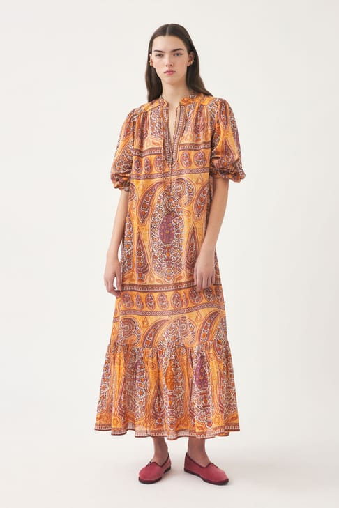 Antikbatik Robe longue imprimée Tajar