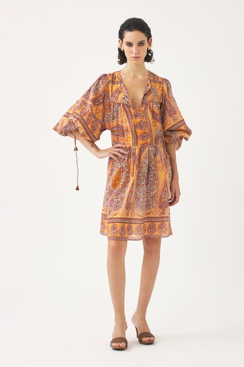 Antikbatik Robe courte imprimée Tajar