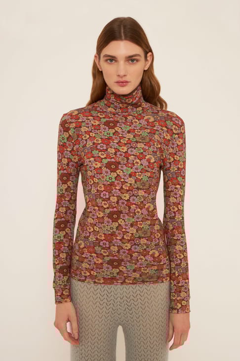 Antikbatik Top de cuello alto Tania