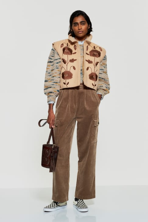 Antikbatik Pantalon cargo en velours Tilda