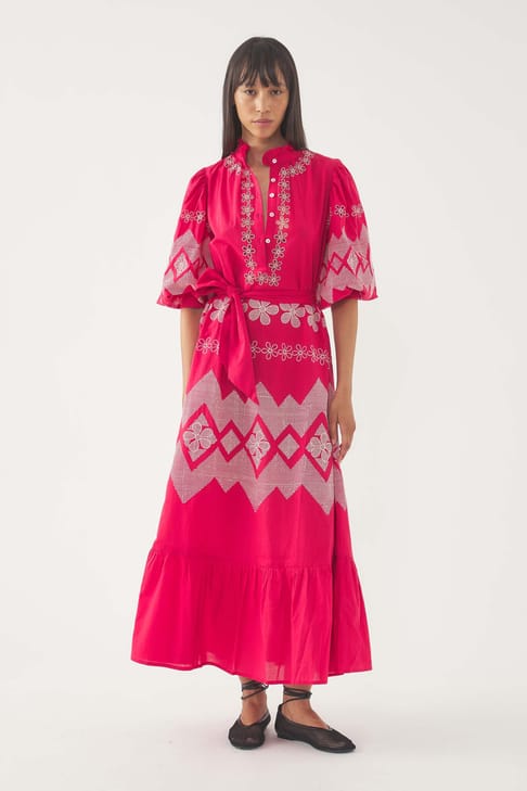 Antikbatik Robe longue brodée Tolede