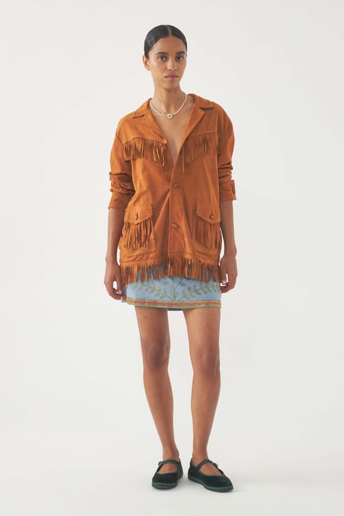 Antikbatik Veste en daim Tya