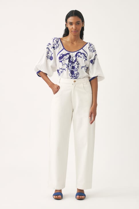 Antikbatik Blouse brodée Victoria