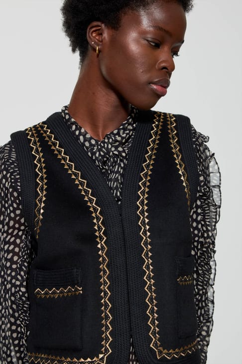 Antikbatik Gilet smanicato Wilma