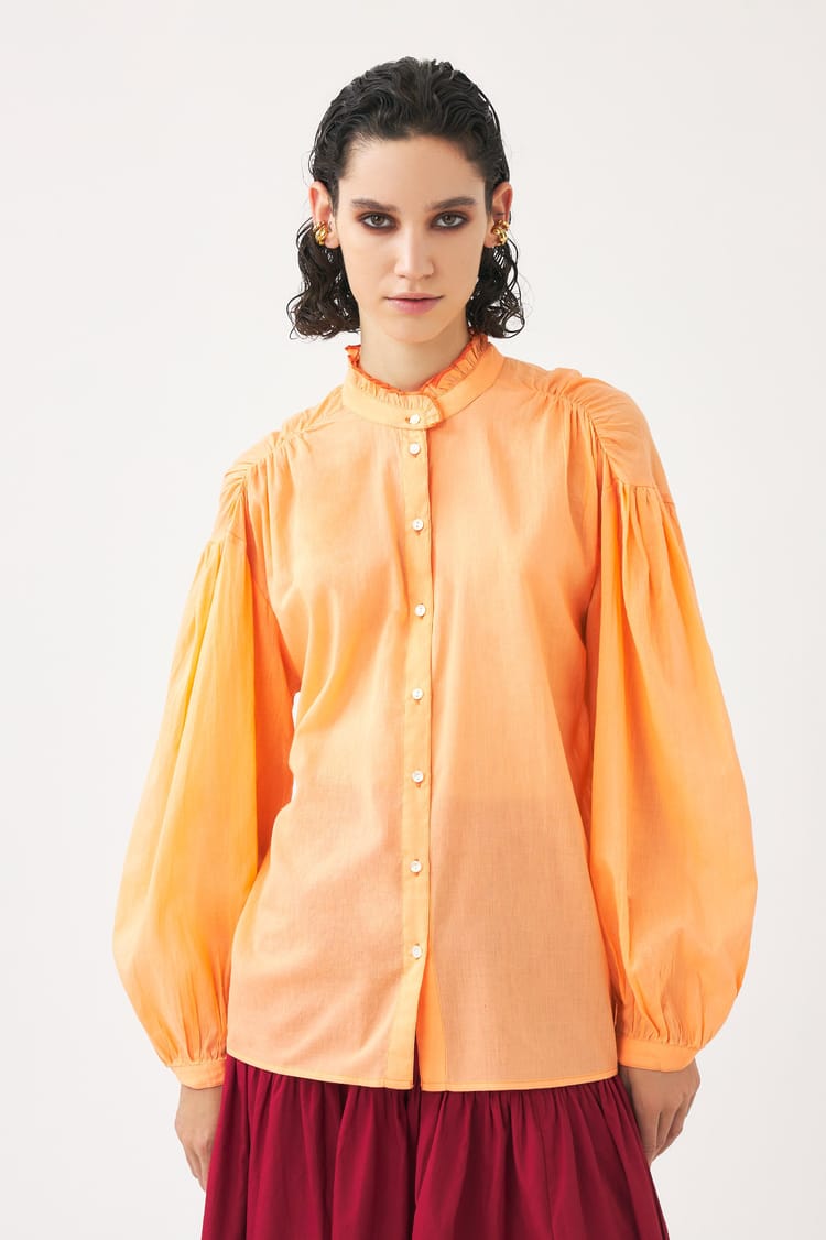 antik batik Chemisier fluide mandarine