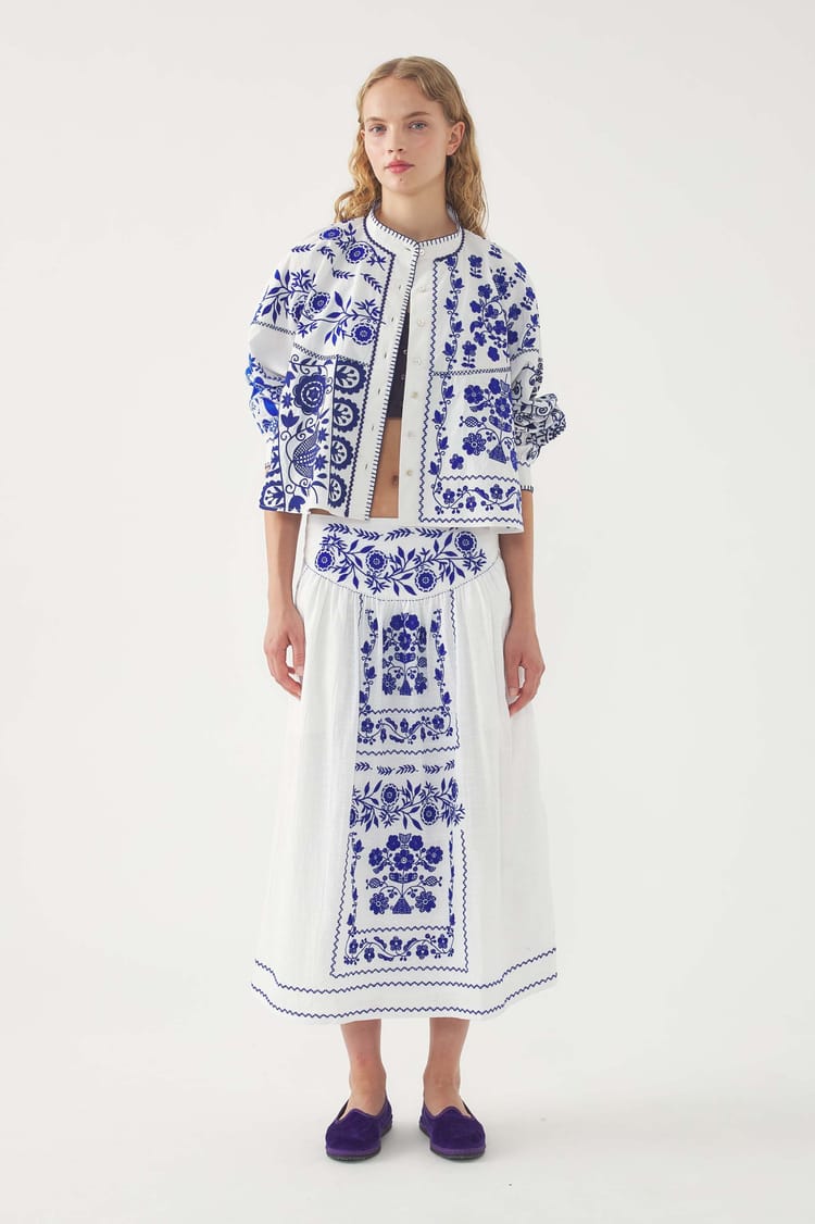 antik batik Blouse brodée Mamie