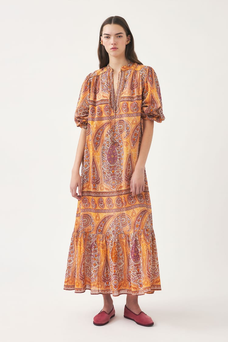 antik batik Robe imprimée bohème en coton