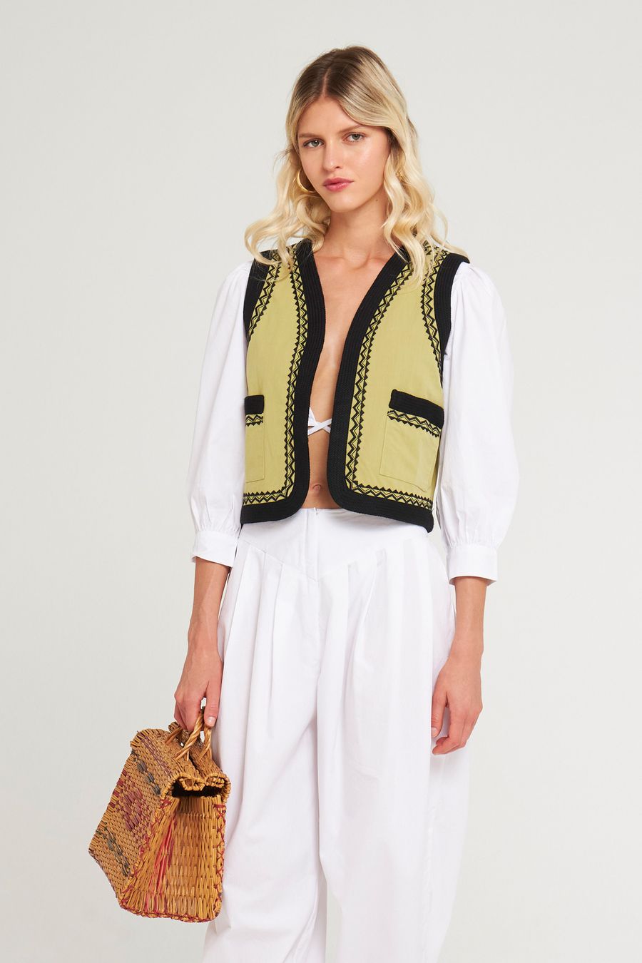 Antikbatik Gilet brodé Kim