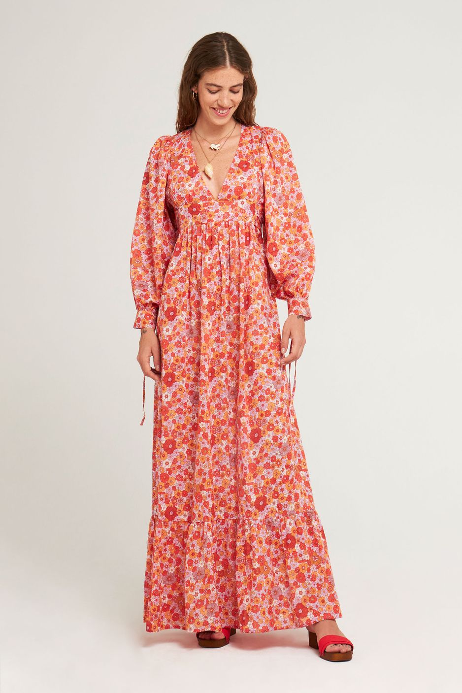 Pink maxi dress Liberty print ANTIK BATIK
