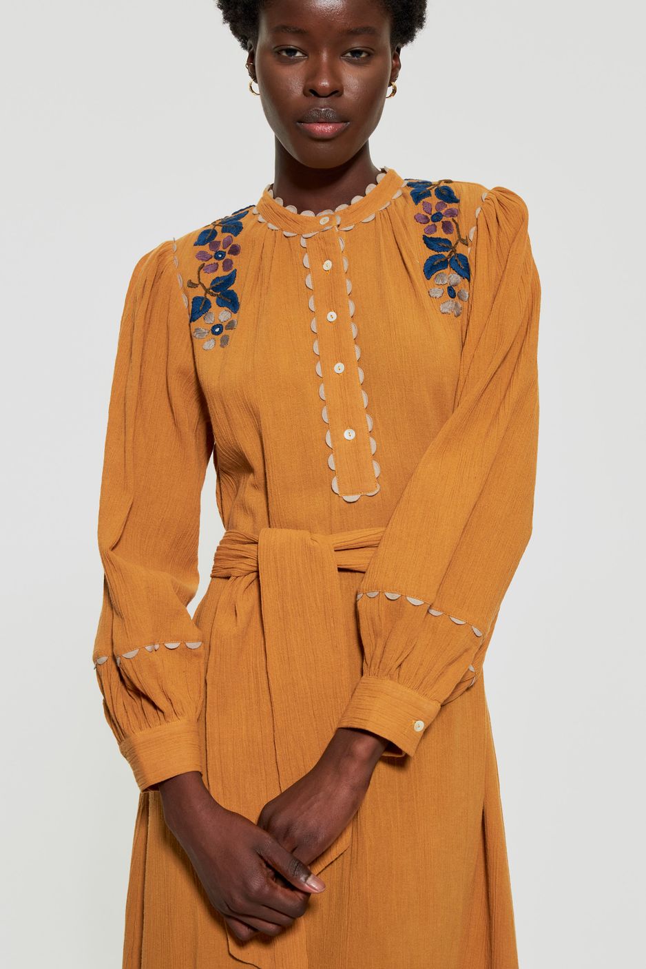 Mango clearance mustard dress