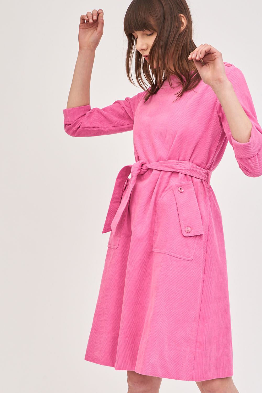 pink corduroy dress