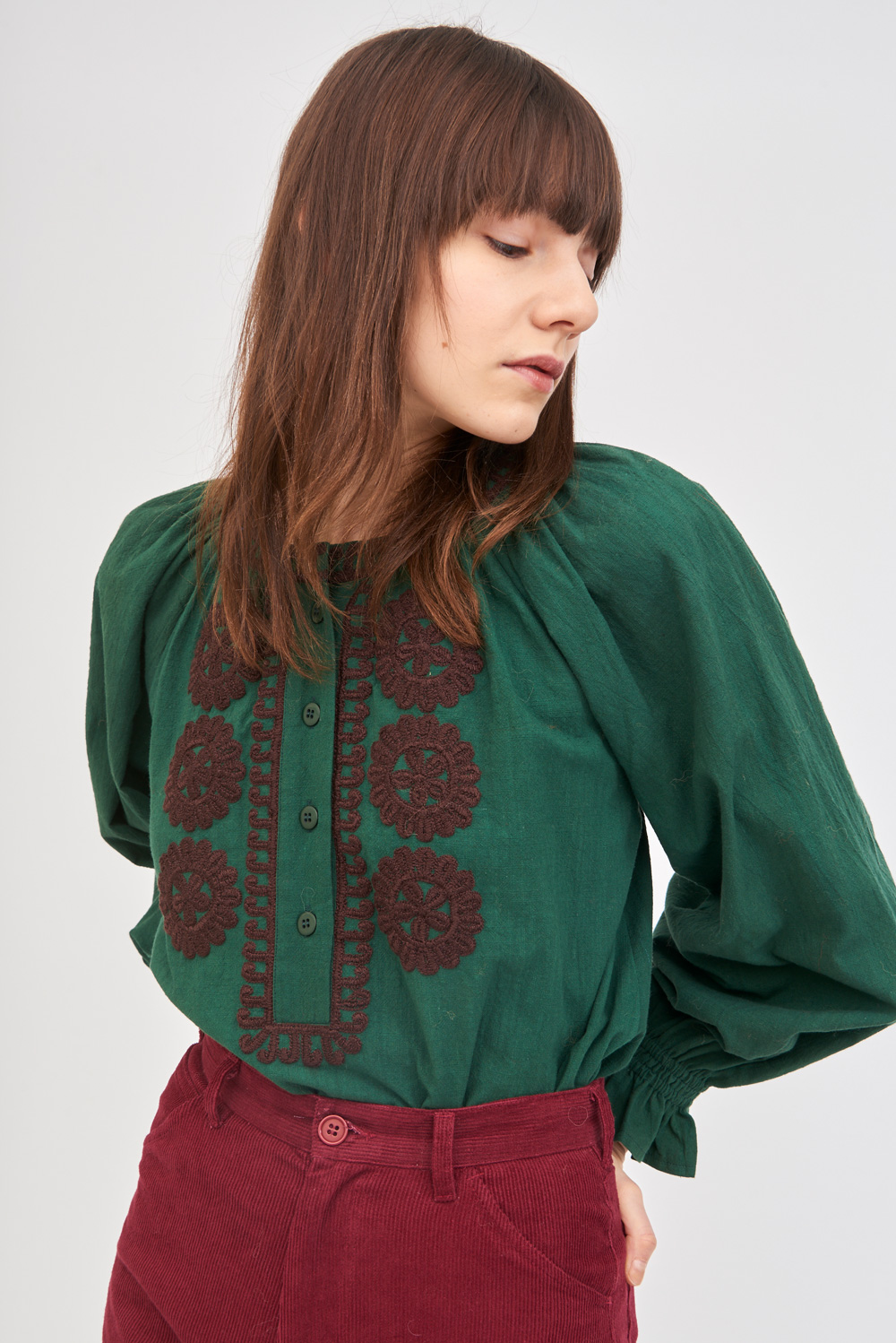 Blouse ample brodée Zida - Vert - Antik Batik (photo) Blouse ample brodée Zida - Vert - Antik Batik (photo)