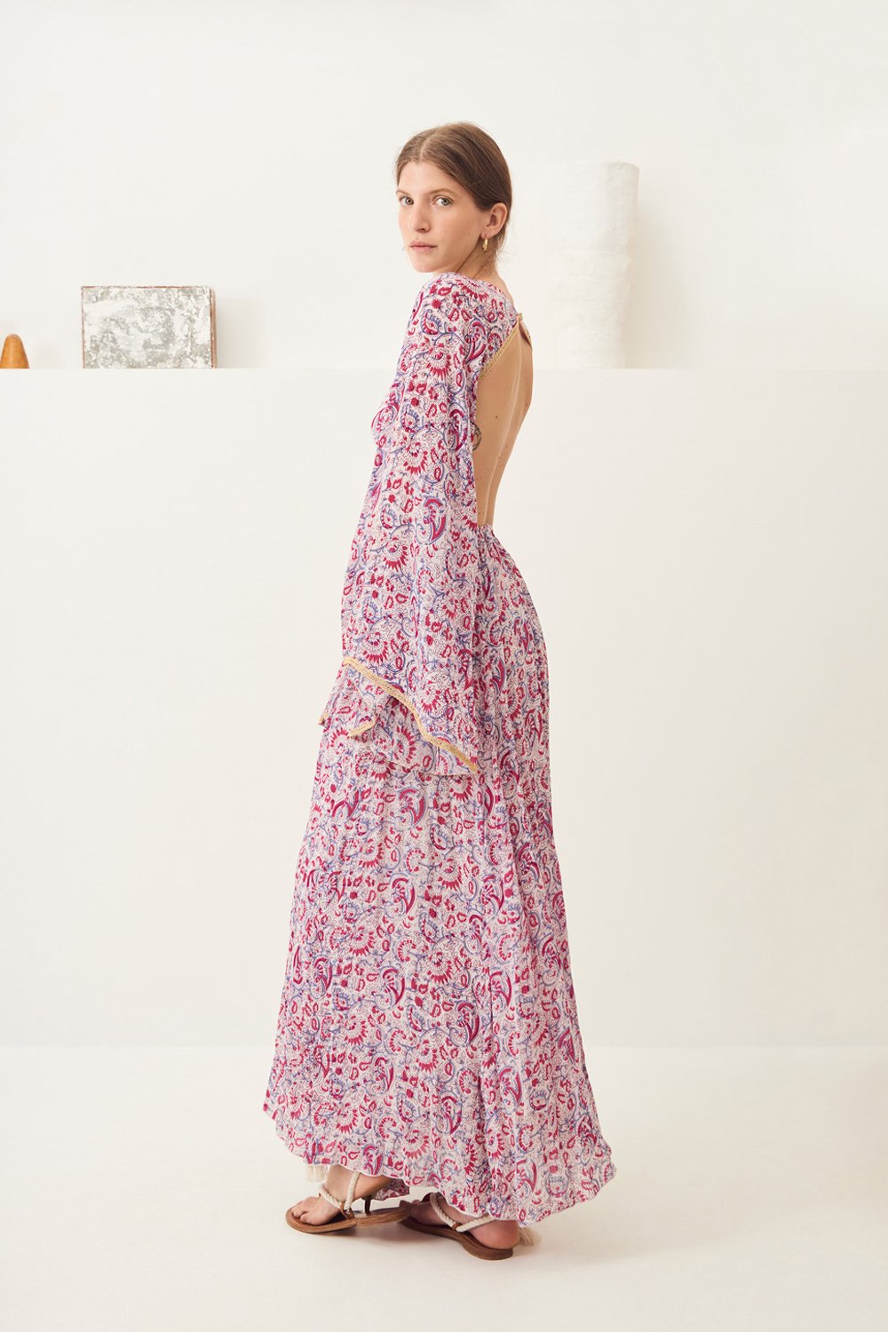 Maxi-robe dos-nu imprimée Cherie - Rose - Antik Batik (photo) Maxi-robe dos-nu imprimée Cherie - Rose - Antik Batik (photo)
