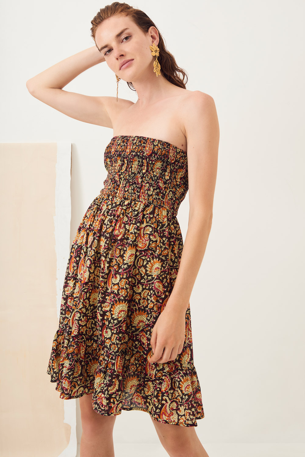 Robe bustier imprimée Chérie - Noir - Antik Batik (photo) Robe bustier imprimée Chérie - Noir - Antik Batik (photo)