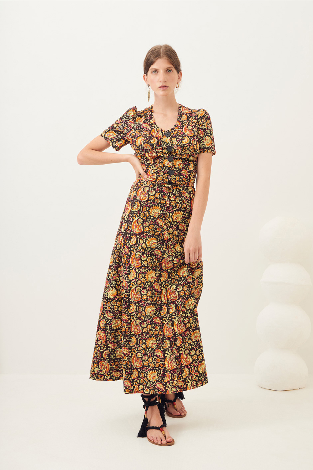 Jupe popeline imprimée Chérie - Noir - Antik Batik (photo) Jupe popeline imprimée Chérie - Noir - Antik Batik (photo)