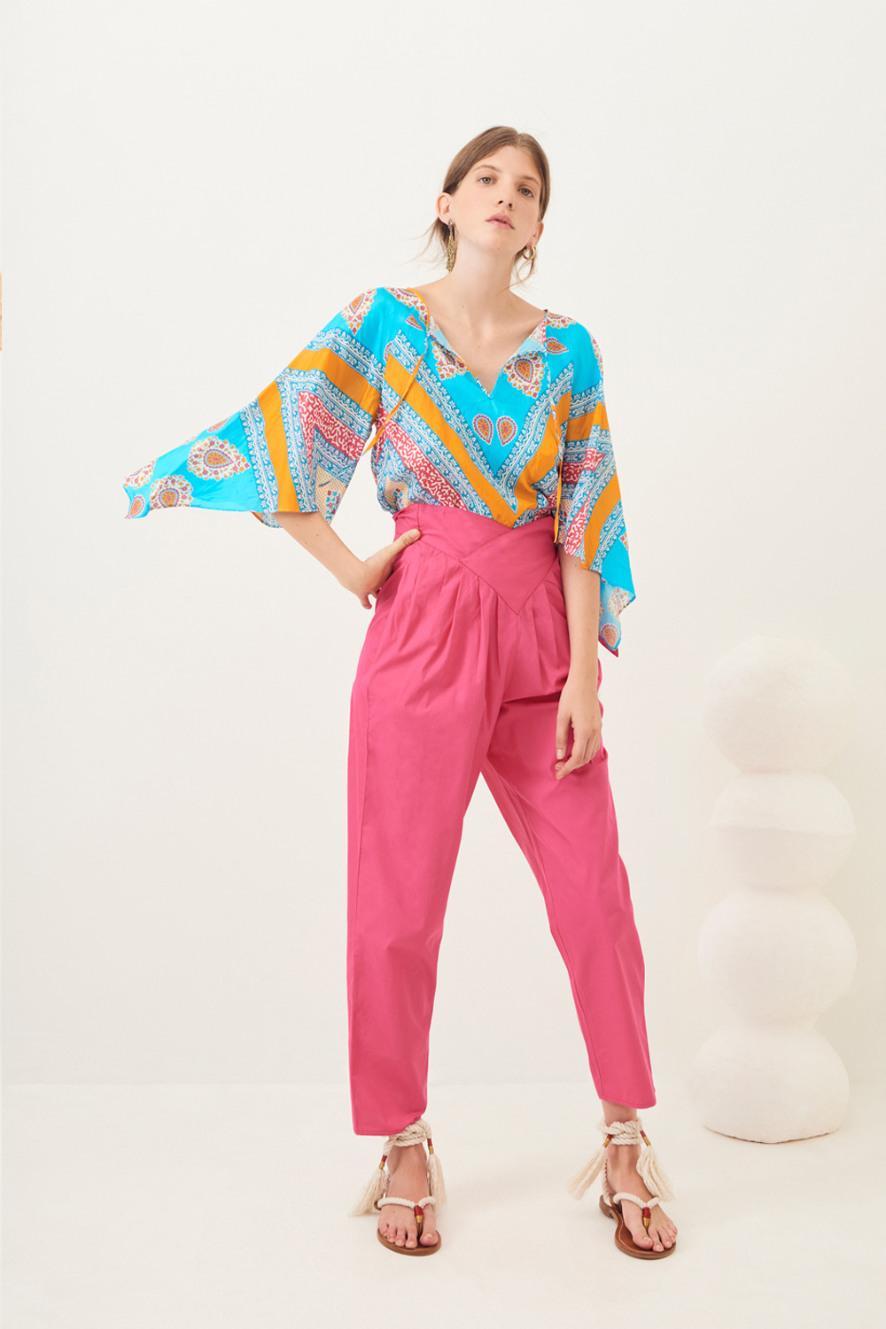 Pantalon carotte popeline Popy - Rose - Antik Batik (photo) Pantalon carotte popeline Popy - Rose - Antik Batik (photo)