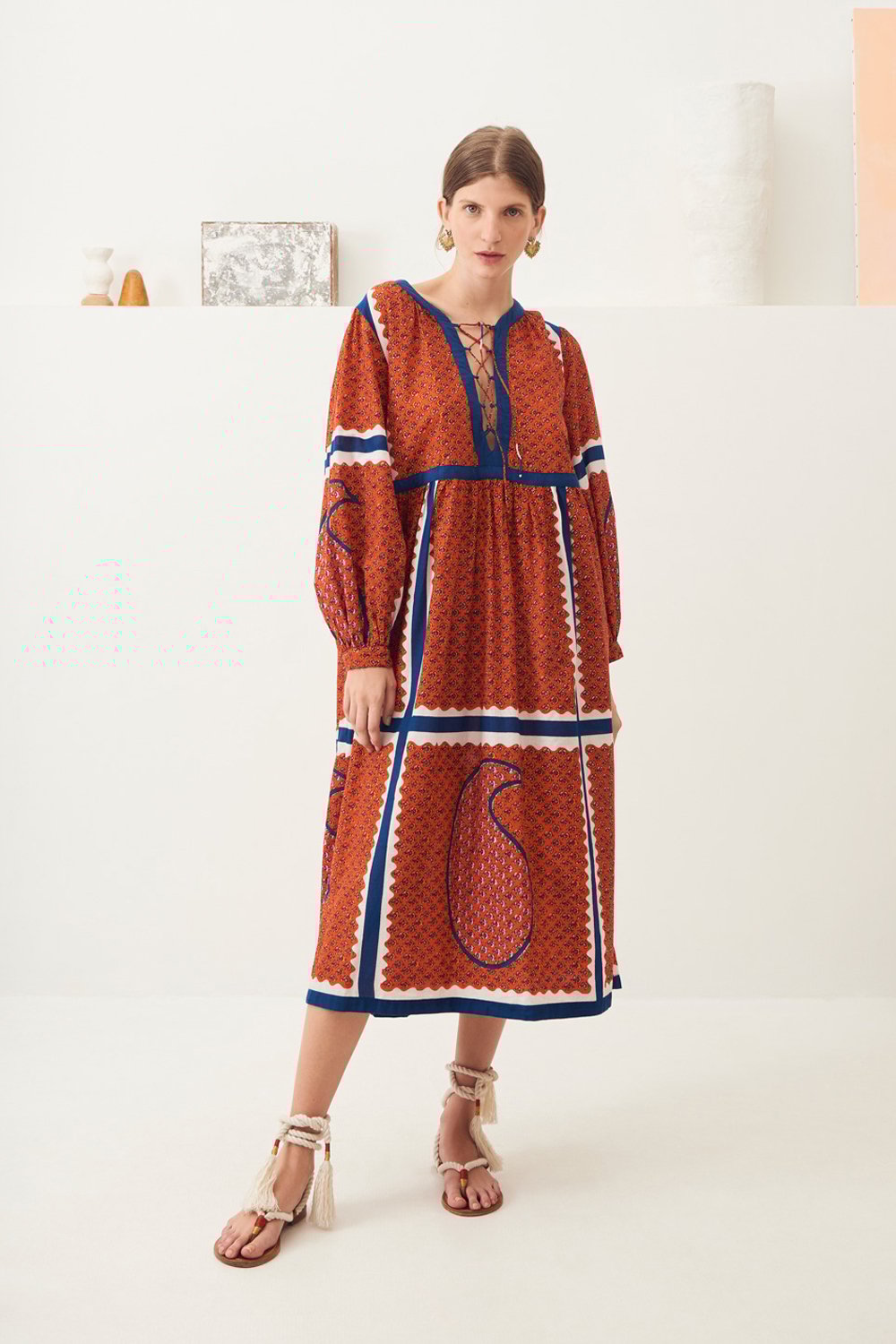 Robe mi-longue coton Gisele - Rouge - Antik Batik (photo) Robe mi-longue coton Gisele - Rouge - Antik Batik (photo)