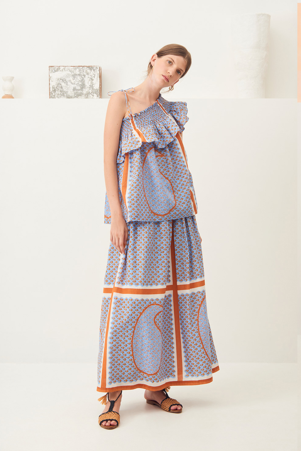 Jupe fluide imprimée Gisele - Bleu ciel - Antik Batik (photo) Jupe fluide imprimée Gisele - Bleu ciel - Antik Batik (photo)