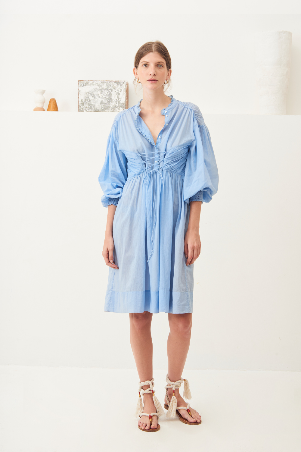 Robe fluide à lacets Lary - Bleu ciel - Antik Batik (photo) Robe fluide à lacets Lary - Bleu ciel - Antik Batik (photo)