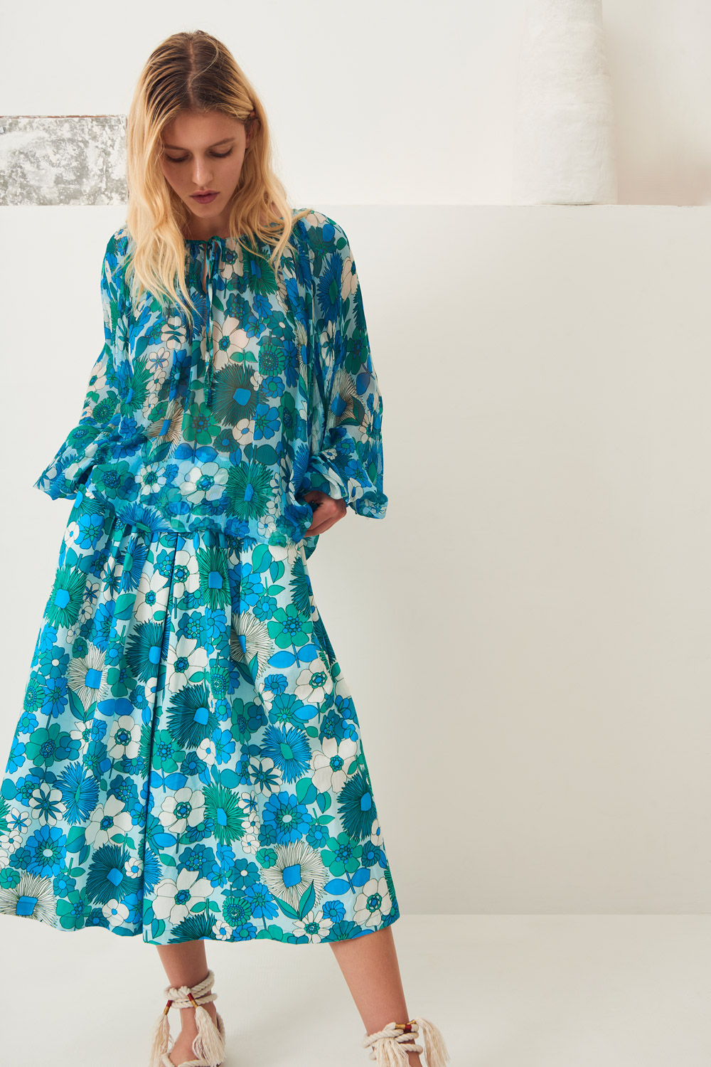 Jupe culotte popeline Lorette - Bleu - Antik Batik (photo) Jupe culotte popeline Lorette - Bleu - Antik Batik (photo)
