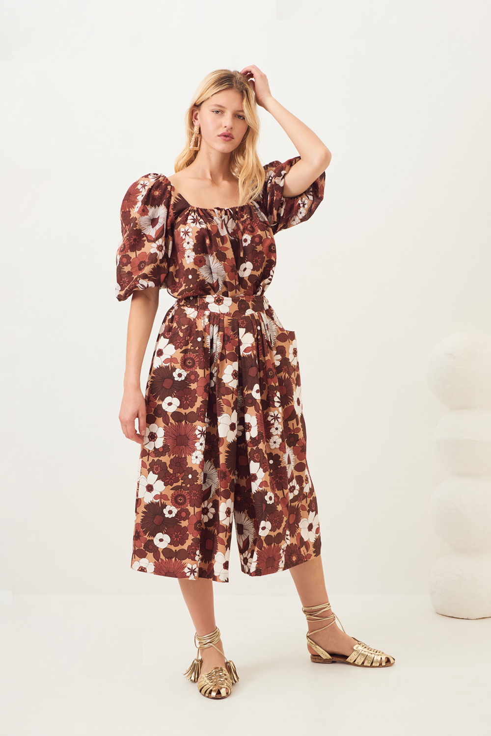 Jupe culotte popeline Lorette - Marron - Antik Batik (photo) Jupe culotte popeline Lorette - Marron - Antik Batik (photo)